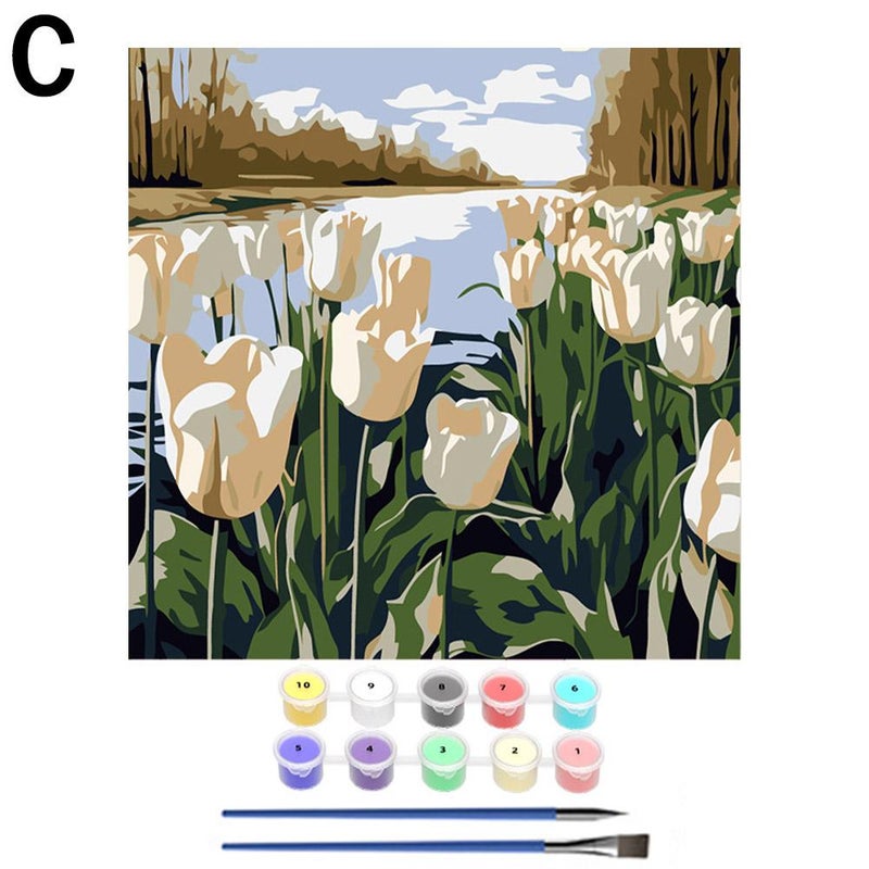 DIY digital oil painting, healing handmade coloring oil painting, hand-painted flowers, coloring acrylic decorative painting